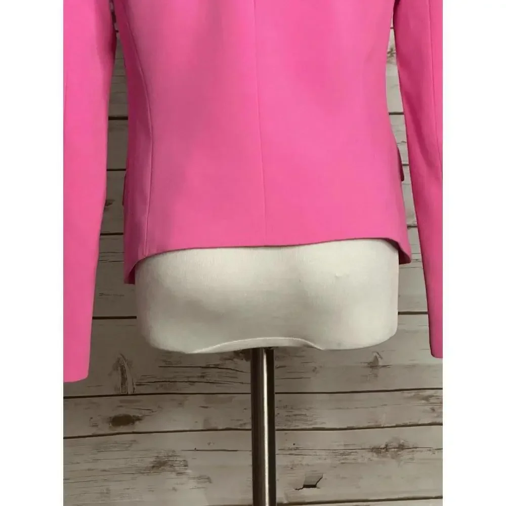 Trina Turk pink Legally Blonde Barbie office siren single-breasted blazer Size 4 - Picture 8 of 10